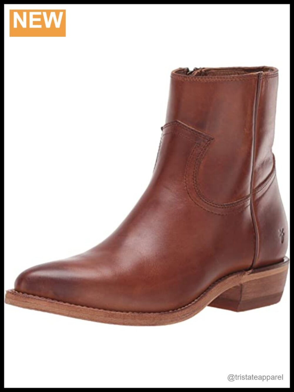 Frye Billy Inside Zip Ankle Booties Women's Antiqued Leather Low Heel Zip